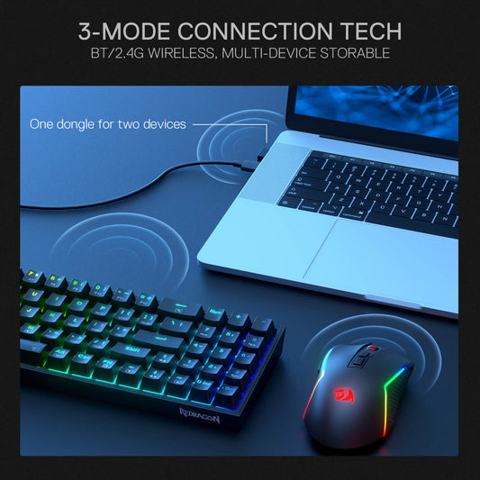 K628 75% Mechanical Gaming Keyboard M693 Gaming Mouse Tri-Modes Combo - alternate view