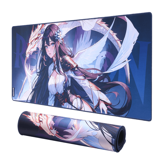 P046 Anime Blue Gaming Mouse Pad/Desk Mat - alternate view