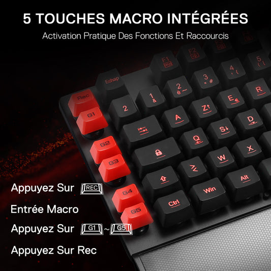 GRIFFON K505 Clavier De Jeu À Membrane Filaire (French Layout Only) - alternate view