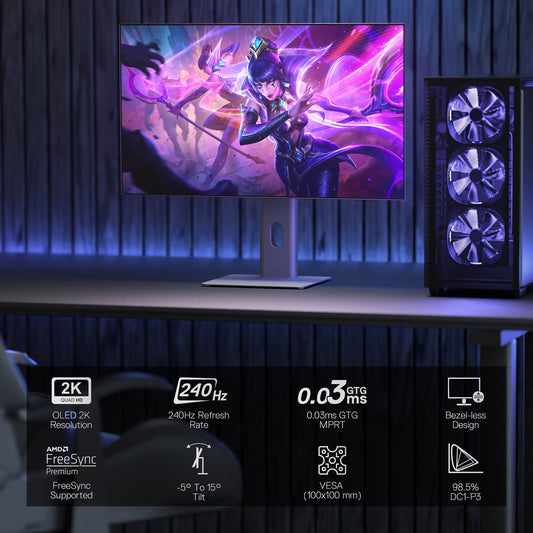 REBELLION GM27 27" OLED Flat Gaming Monitor - alternate view