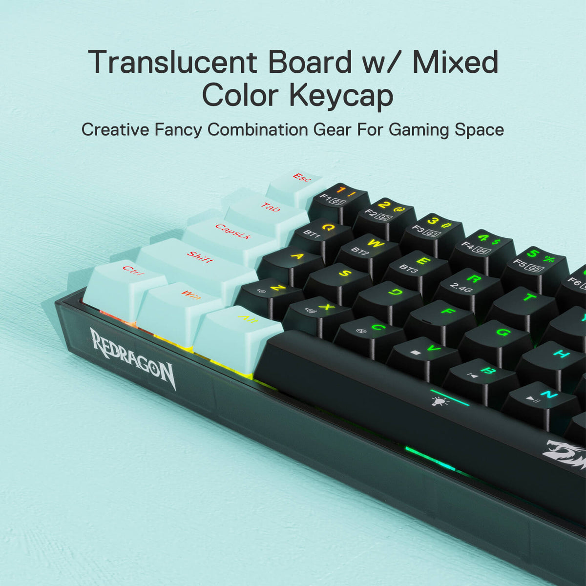 Clavier de jeu sans fil vert CASTOR K631 PRO SE , image 5 of 5 - enlarged view