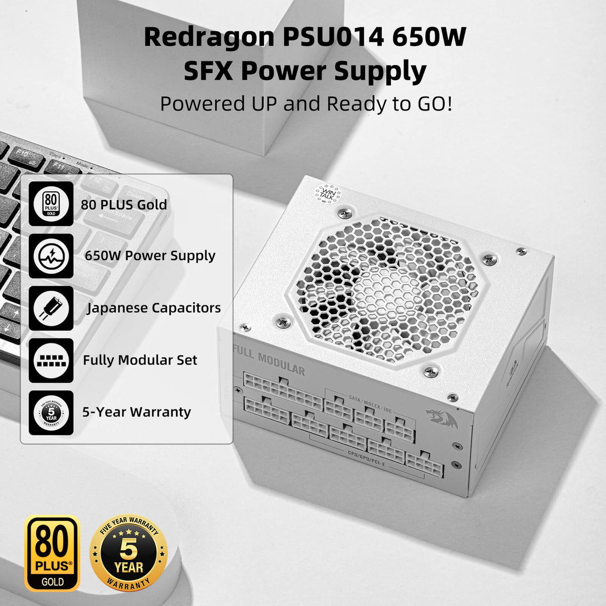 80+ Gold 650 Watt SFX Fully Modular Power Supply, image 2 of 8 - enlarged view