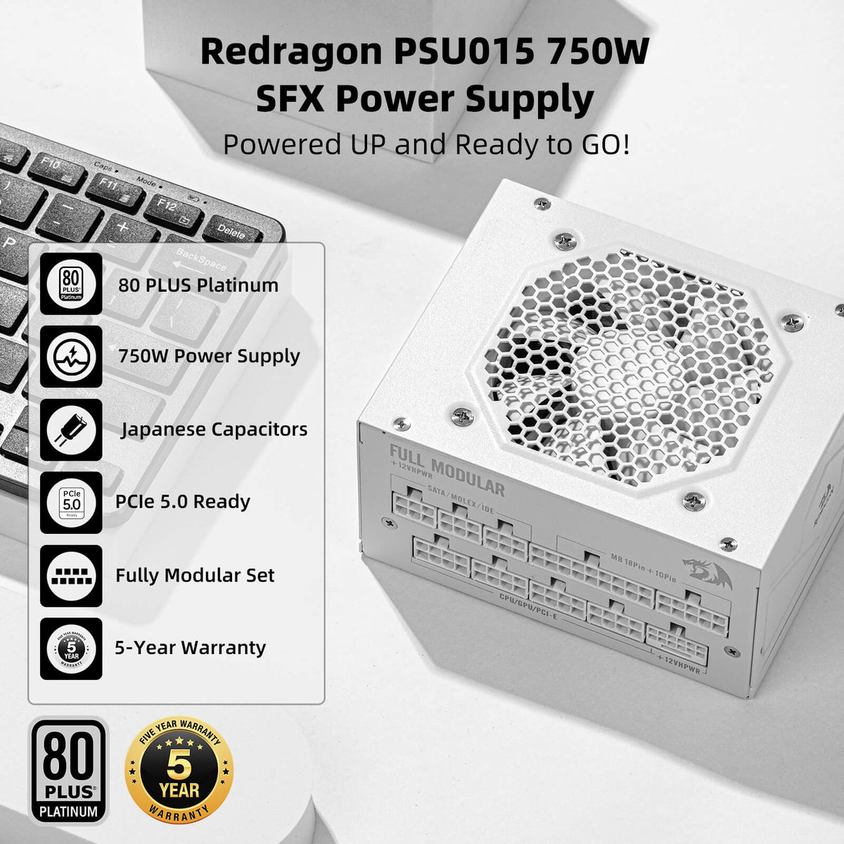 80+ Platium 750 Watt SFX Fully Modular Power Supply, image 2 of 10 - enlarged view