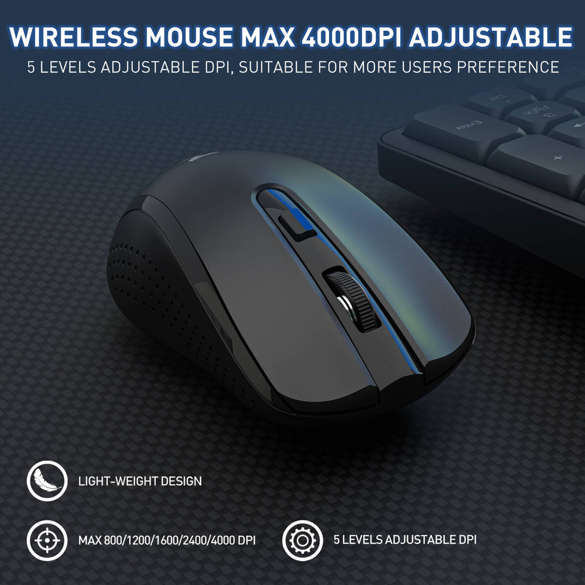 BS7634 Wireless Keyboard and Mouse Combo, image 6 of 15 - enlarged view