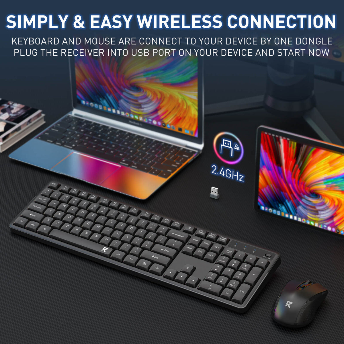 BS7634 Wireless Keyboard and Mouse Combo, image 8 of 15