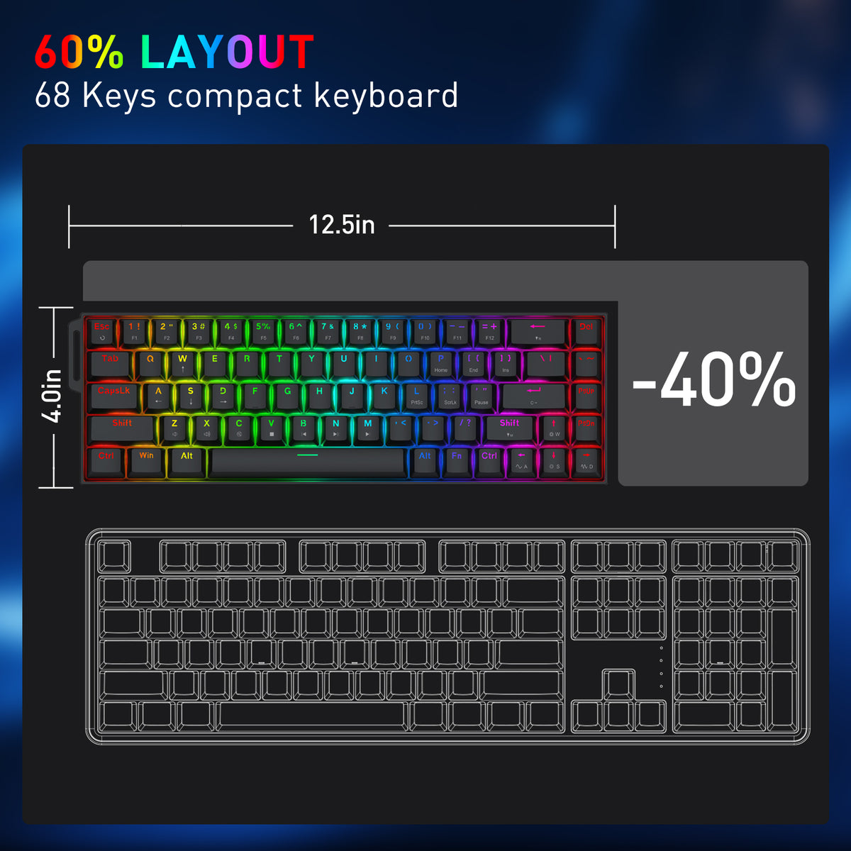 CASTOR K631 HE Rapid Trigger Gaming Keyboard, image 5 of 14