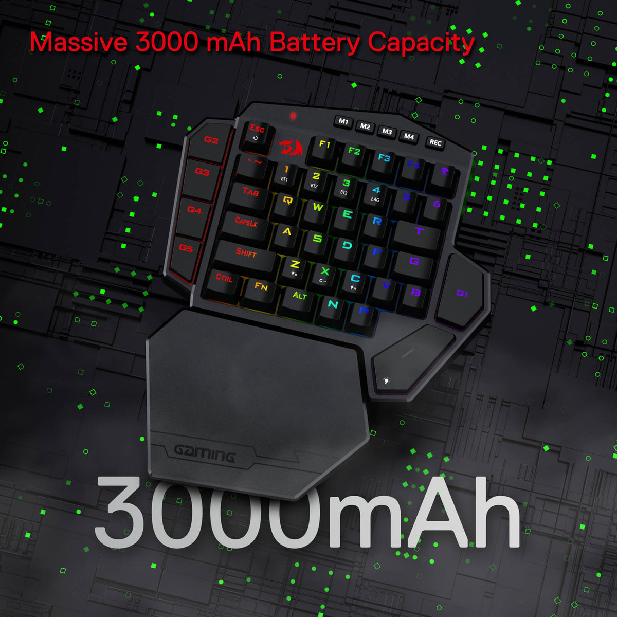 DITI K585 Pro Wireless One-Handed Gaming Keyboard, image 4 of 16 - enlarged view