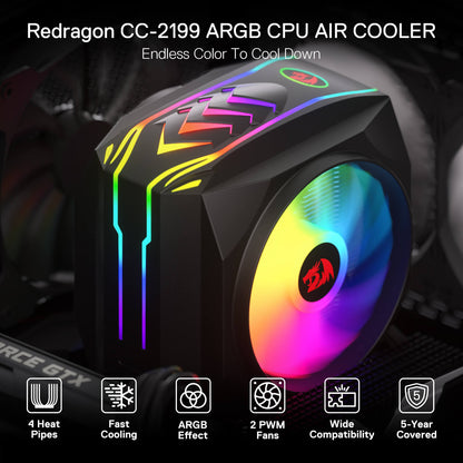 HODUR C219 ARGB Single Tower CPU Air Cooler - thumbnail 6