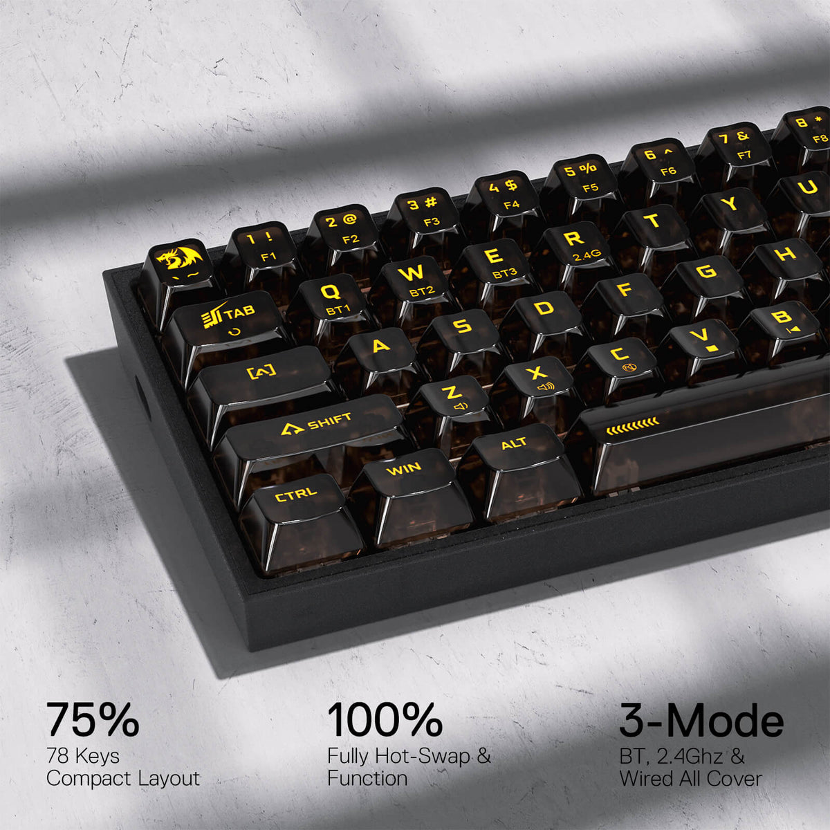 POLLUX K628 PRO SE 75% Full-Transparent Keyboard, image 5 of 11 - enlarged view