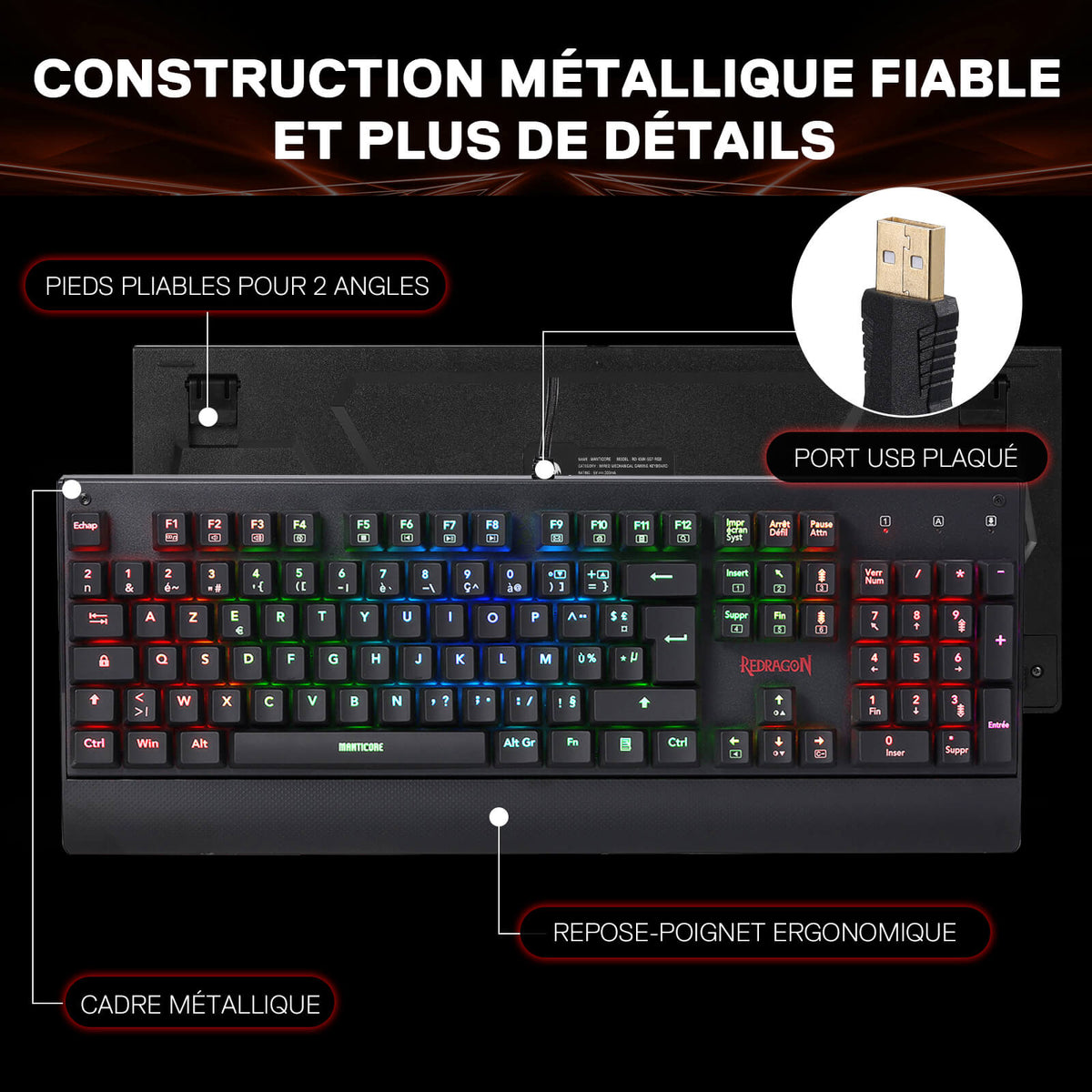 KALA K557 Clavier De Jeu À Membrane Filaire (French Layou..., image 5 of 7 - enlarged view