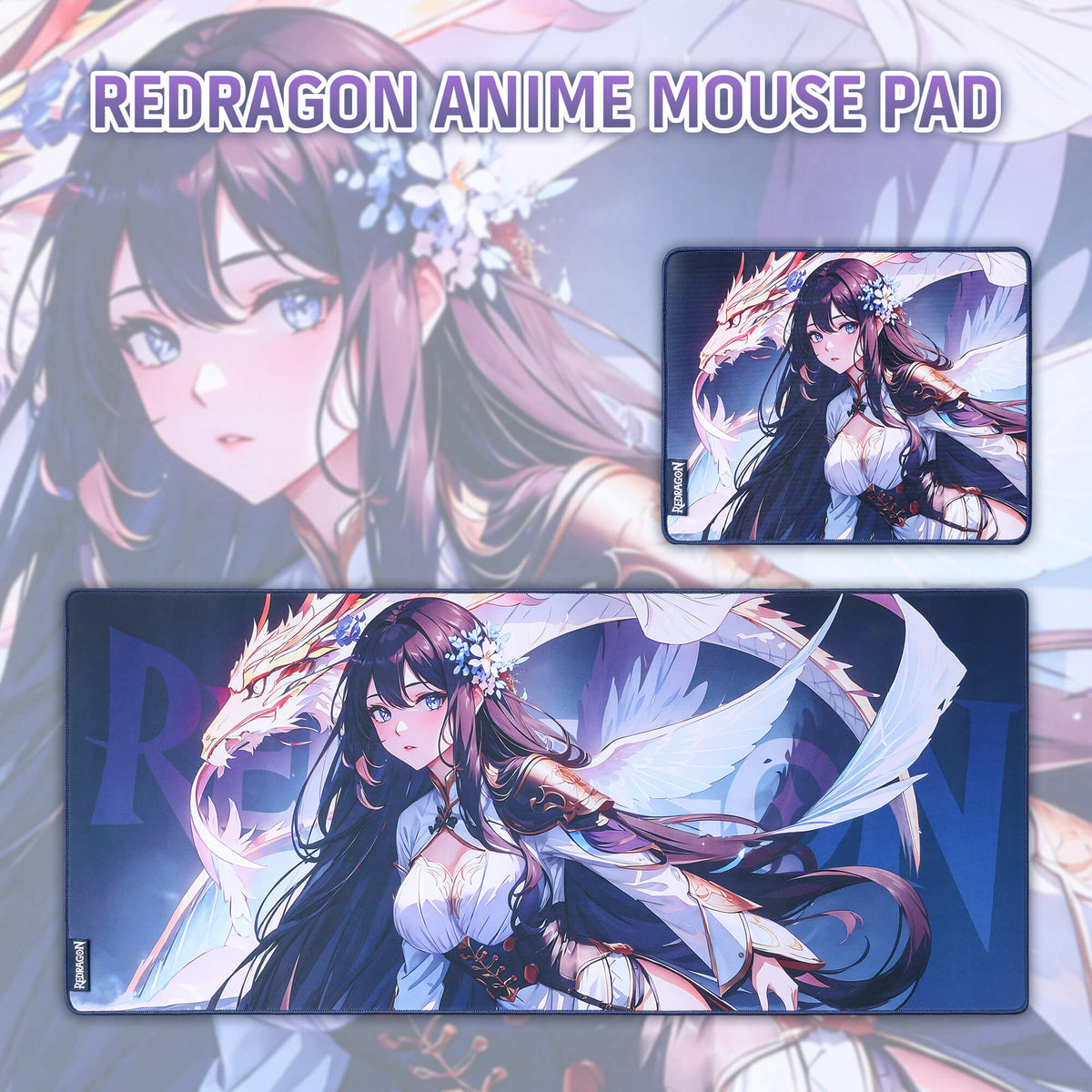 P046 Anime Blue Gaming Mouse Pad/Desk Mat, image 9 of 18