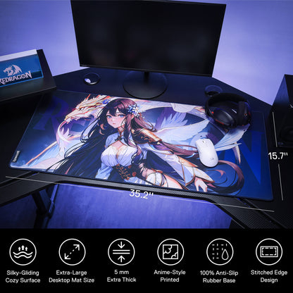 P046 Anime Blue Gaming Mouse Pad/Desk Mat - thumbnail 5
