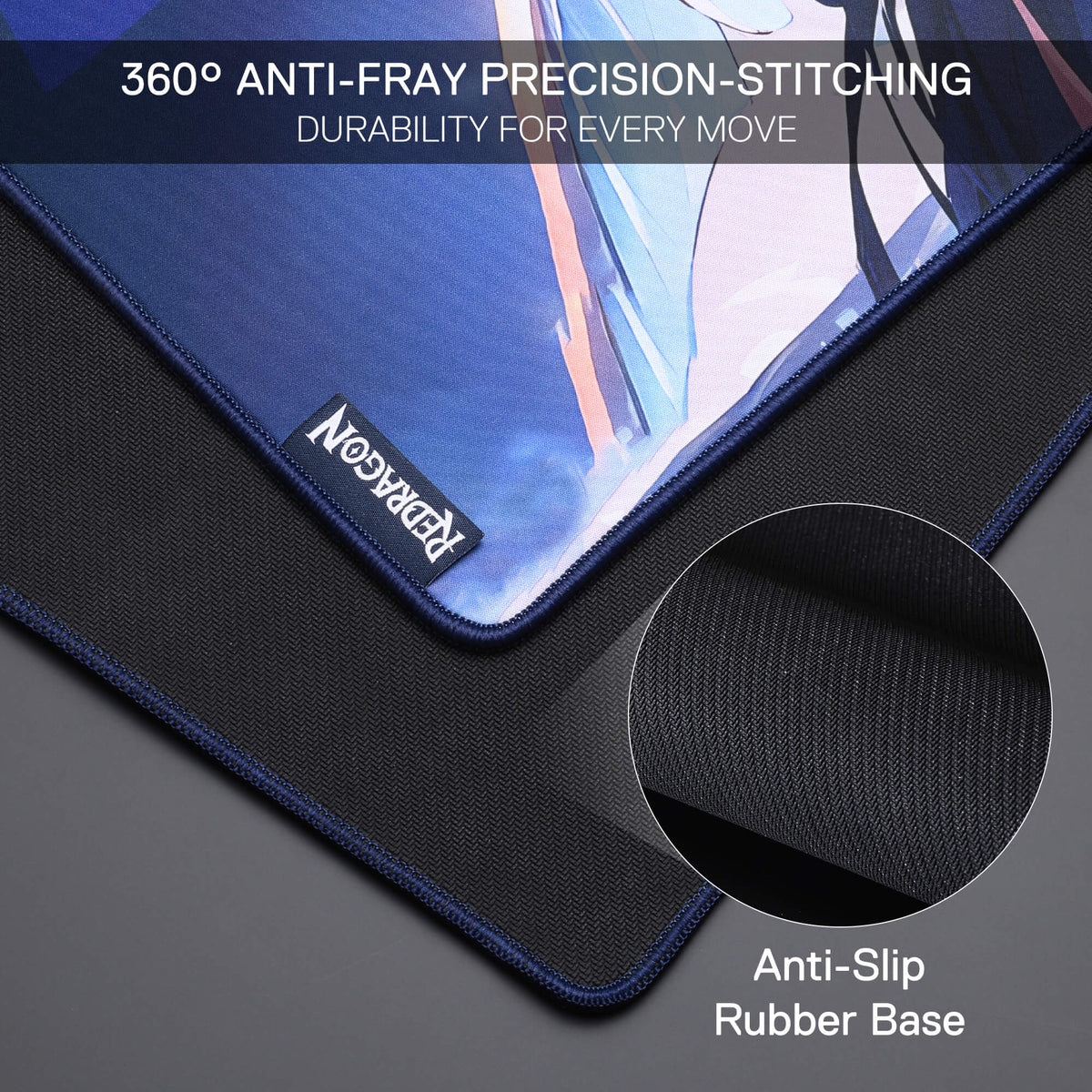 P046 Anime Blue Gaming Mouse Pad/Desk Mat, image 10 of 18