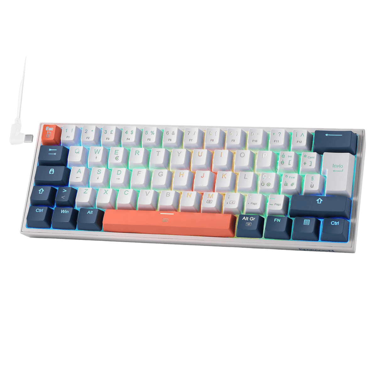 Clavier mécanique FIZZ K617 60 Blanc et Gris Petit , image 1 of 7 - enlarged view