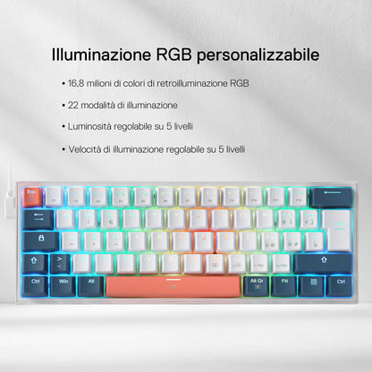 Clavier mécanique FIZZ K617 60 Blanc et Gris Petit  - thumbnail 5