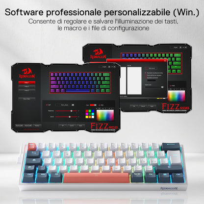Clavier mécanique FIZZ K617 60 Blanc et Gris Petit  - thumbnail 6