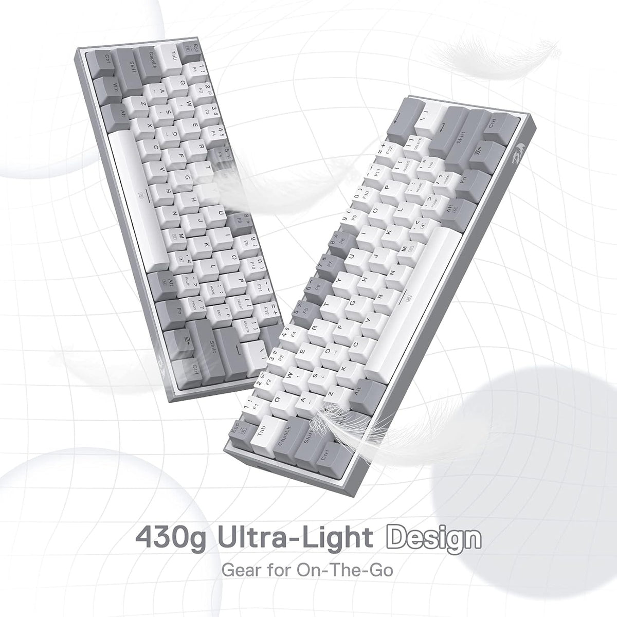 FIZZ K617 60 White & Grey Small Mechanical keyboard, image 5 of 9 - enlarged view