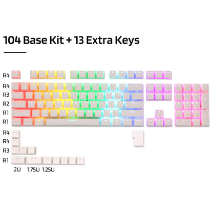 (Nur Tastenkappen) Redragon X LTC 117-Tasten OEM-Profil PBT Double Shot Taste... - thumbnail 4