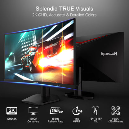 CORAL 27" 144hz/165HZ Curve Gaming Monitor - thumbnail 4