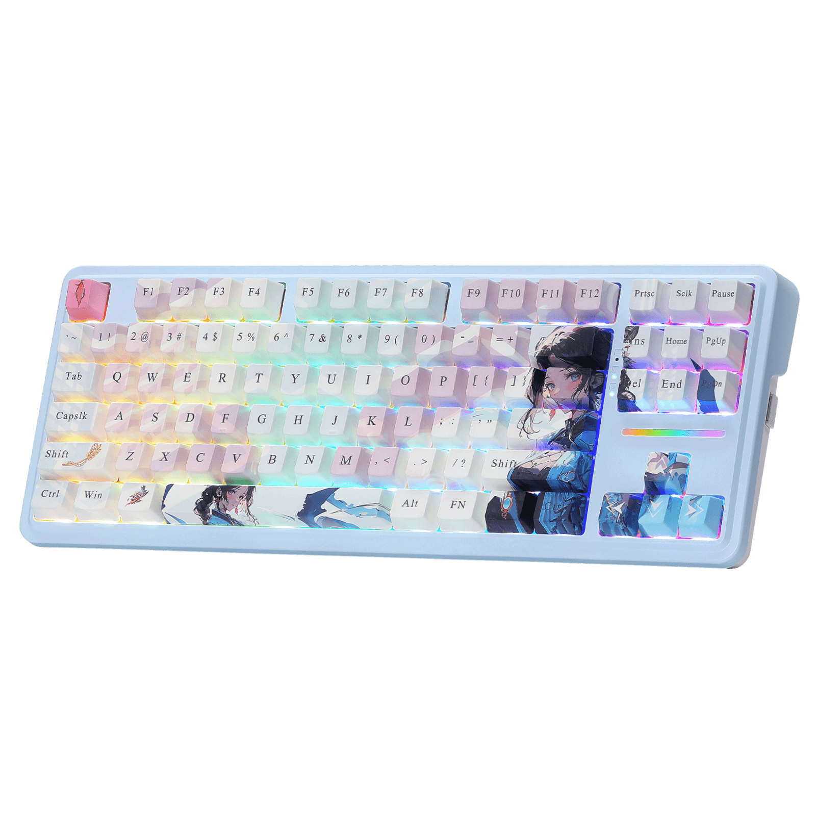 Redragon K728 PRO SE 80% 87 Keys Wireless Gasket RGB Gaming Keyboard, 3-Mode Anime Mechanical Keyboard w/Hot-Swap Socket, Dedicated Knob Control & 5-Layer Noise Dampening, Custom Hi-Fi Linear Switch