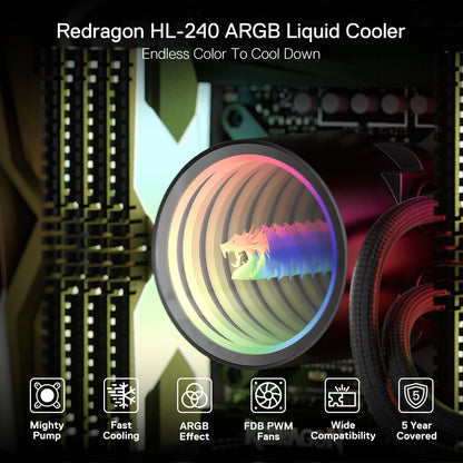 ARGB All-in-one AIO Liquid CPU Cooler - thumbnail 5