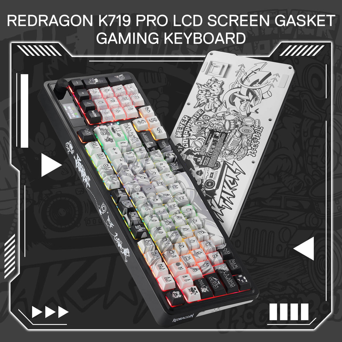 ARTEMIS K719 PRO Graffiti Keyboard, image 3 of 15 - enlarged view