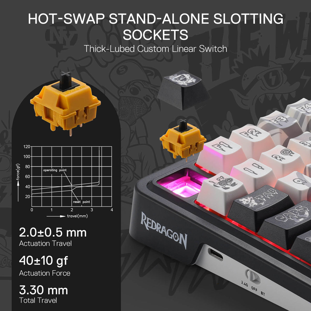 ARTEMIS K719 PRO Graffiti Keyboard, image 7 of 15 - enlarged view