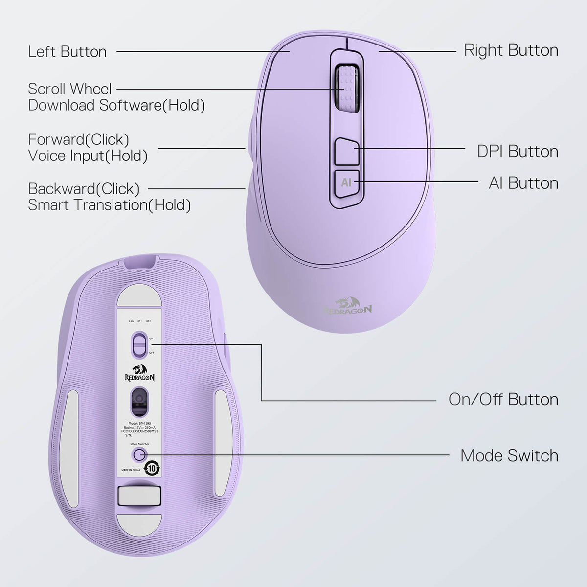BM4195 AI Smart Wireless Mouse, image 12 of 16 - enlarged view