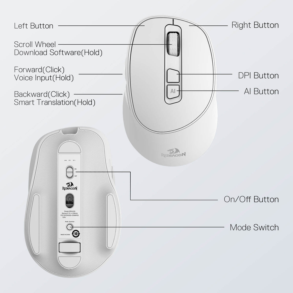 BM4195 AI Smart Wireless Mouse, image 3 of 15