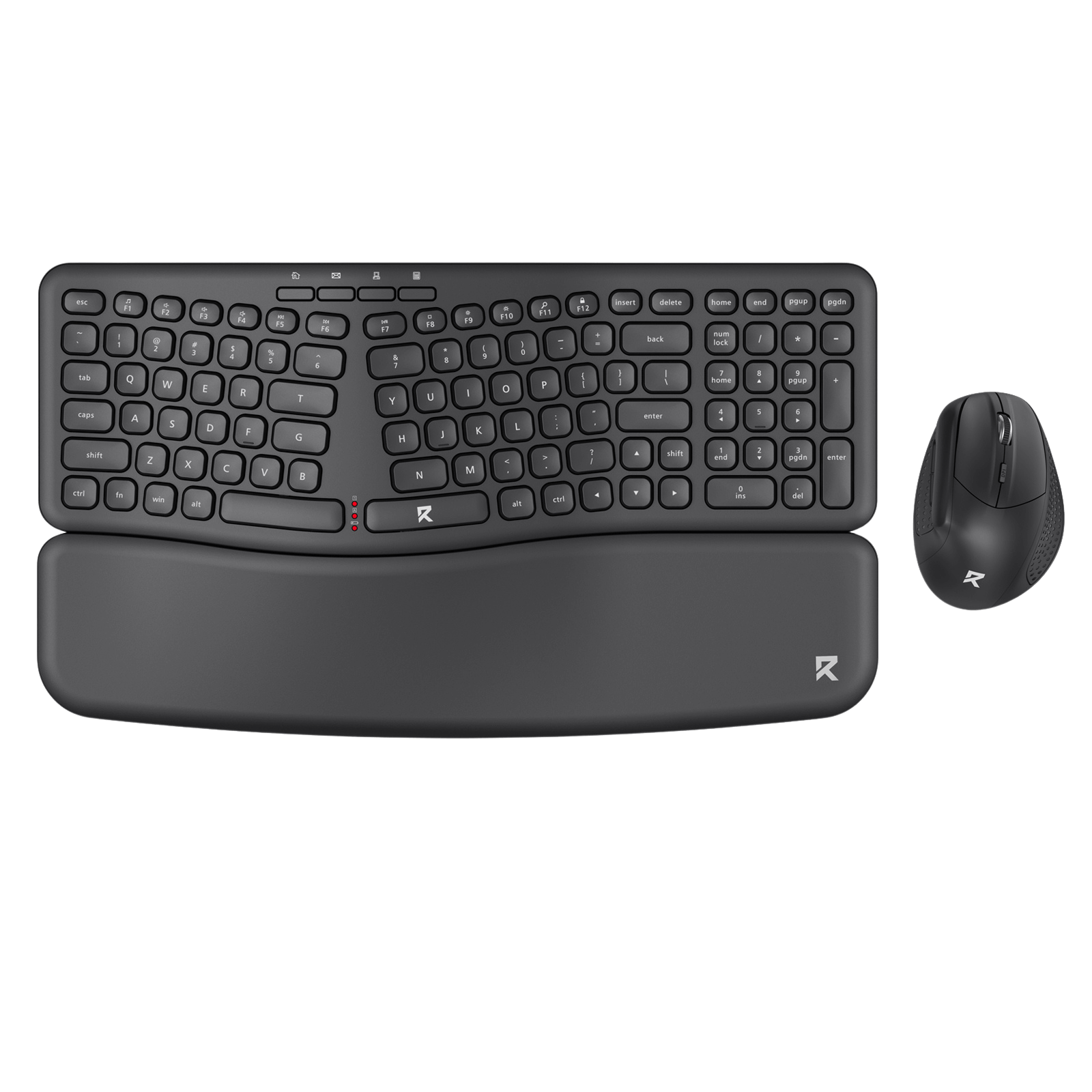 Redragon BS7162 Wireless Keyboard and Mouse Combo, 108 Keys 2.4Ghz Wireless Low-Profile Membrane Keyboard w/Sloping Comfy Design, Wrist Rest, 4000 DPI Max Ergonomic Mouse
