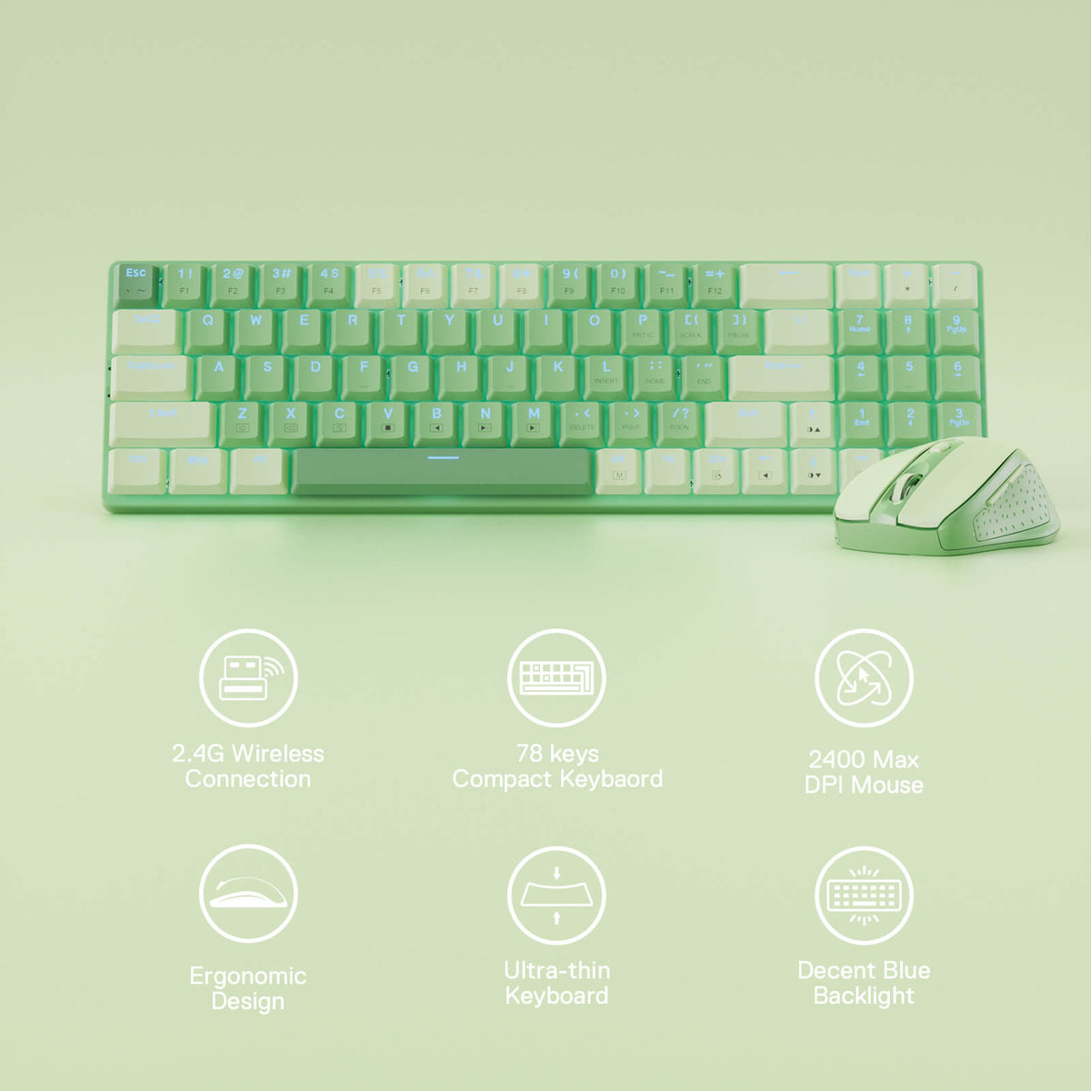 BS8772 Wireless Keyboard and Mouse Combo, image 19 of 36 - enlarged view