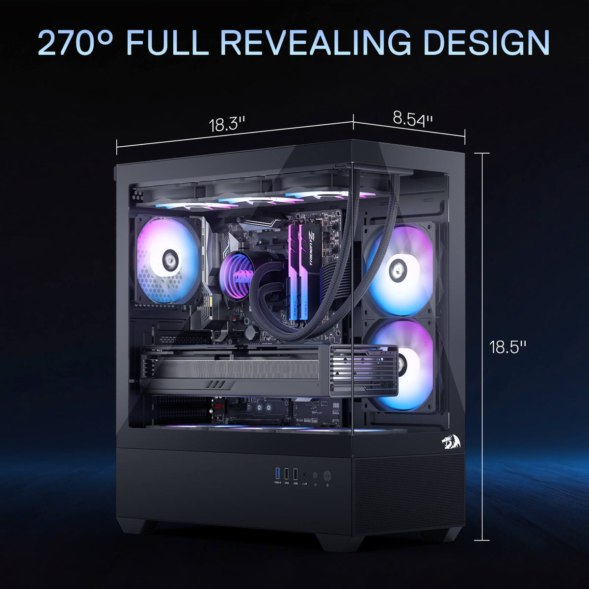 REFLECT FLOW CA606 ATX Gaming PC Case, image 5 of 11