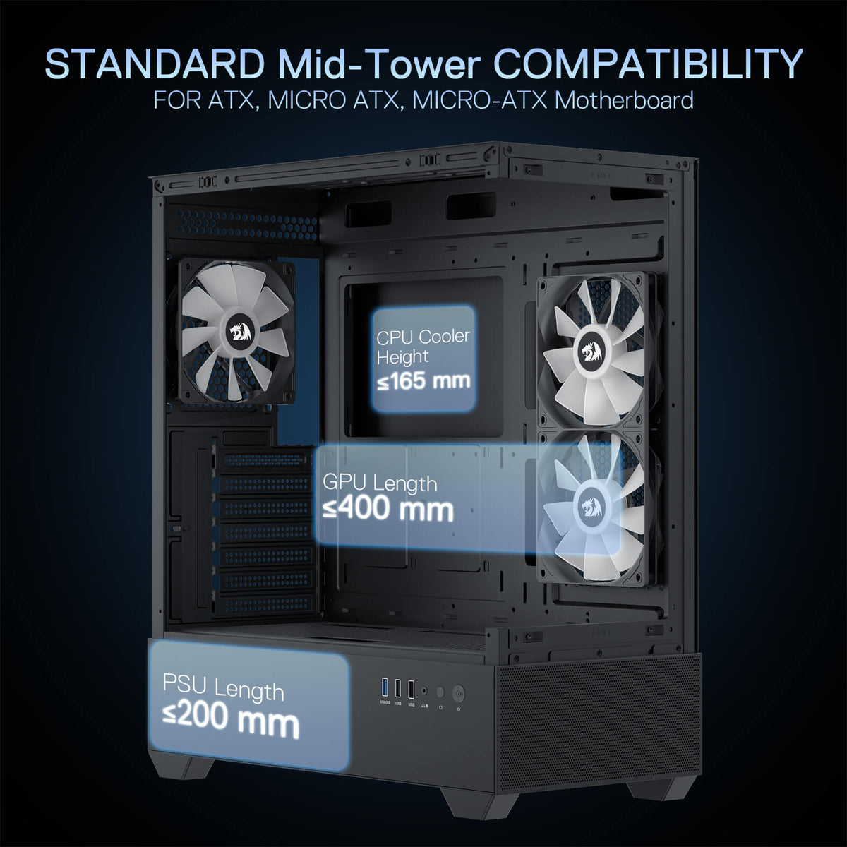 REFLECT FLOW CA606 ATX Gaming PC Case, image 7 of 11 - enlarged view