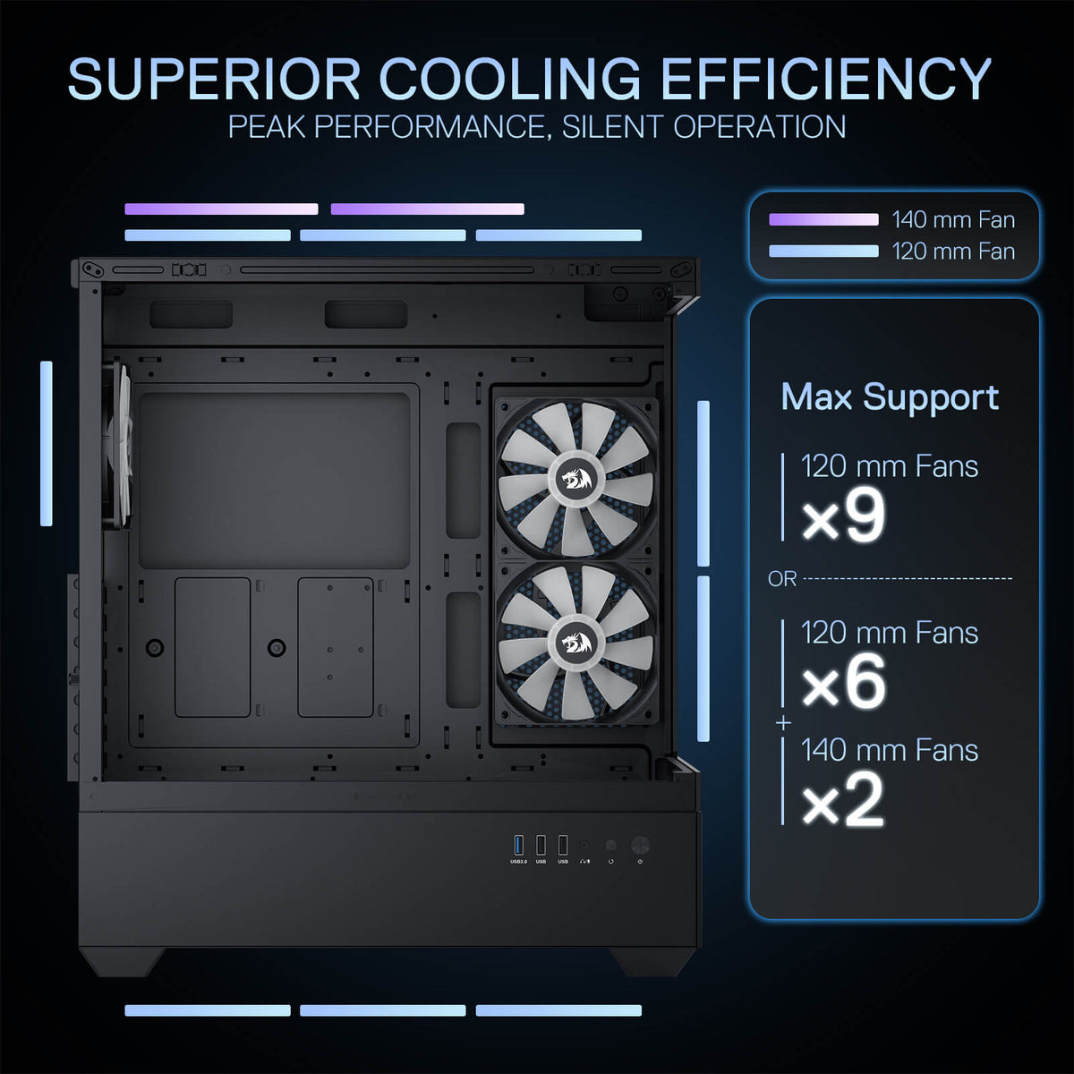 REFLECT FLOW CA606 ATX Gaming PC Case, image 8 of 11