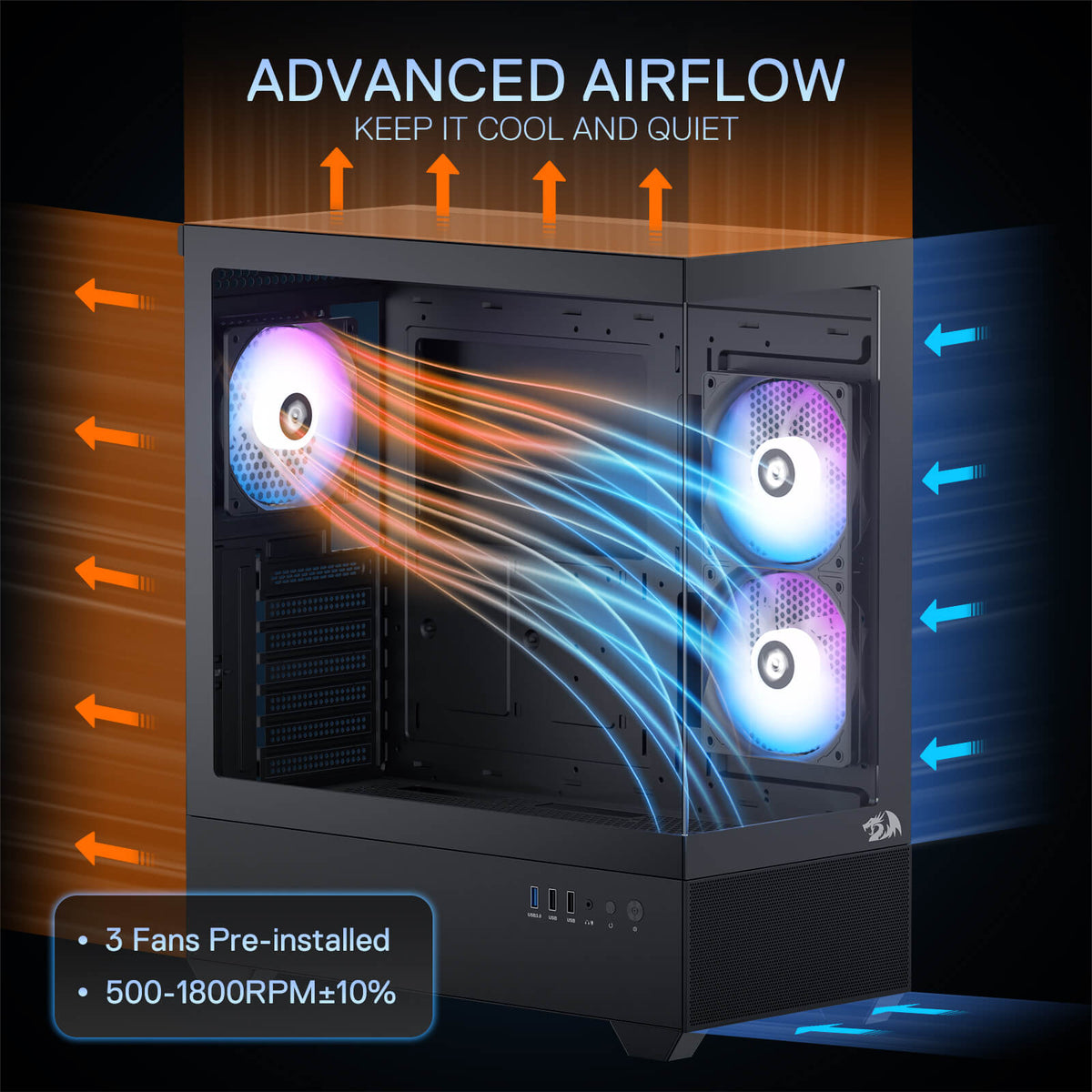 REFLECT FLOW CA606 ATX Gaming PC Case, image 4 of 11
