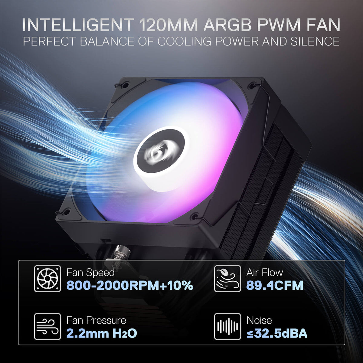 CC2312 ARGB Single Tower CPU Air Cooler, image 2 of 7
