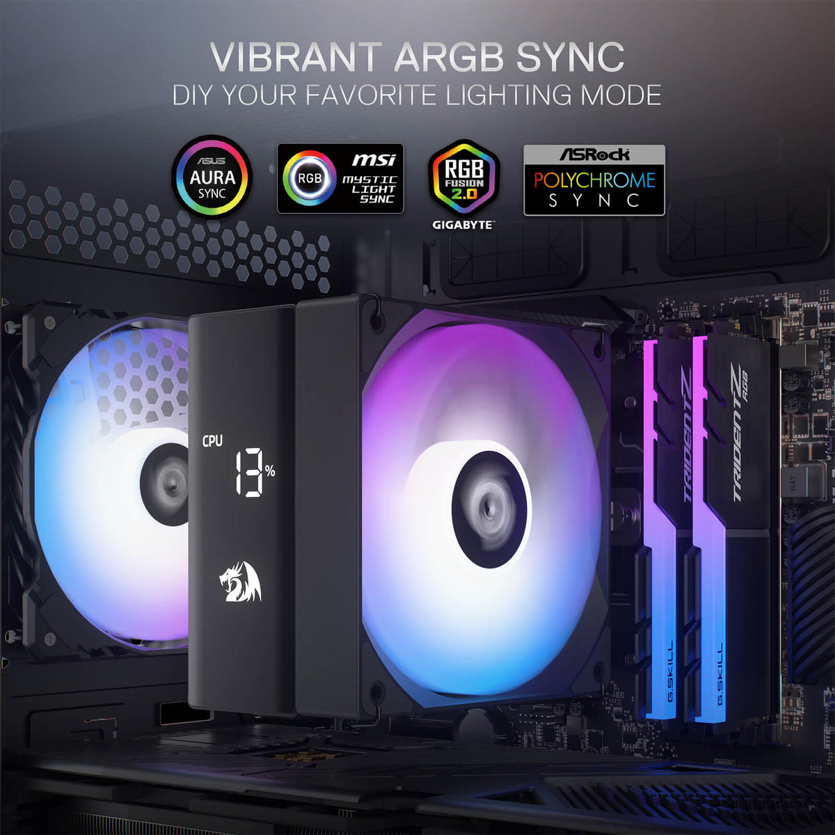 CC2312 ARGB Single Tower CPU Air Cooler, image 3 of 7 - enlarged view
