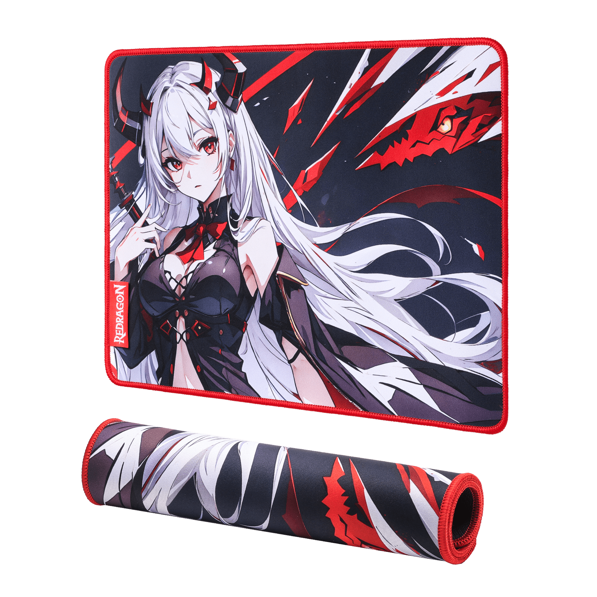 Redragon EISA P047 Anime Black Gaming Mouse Pad - Smooth Lycra Surface, Anti-Slip Rubber Base, Sp...