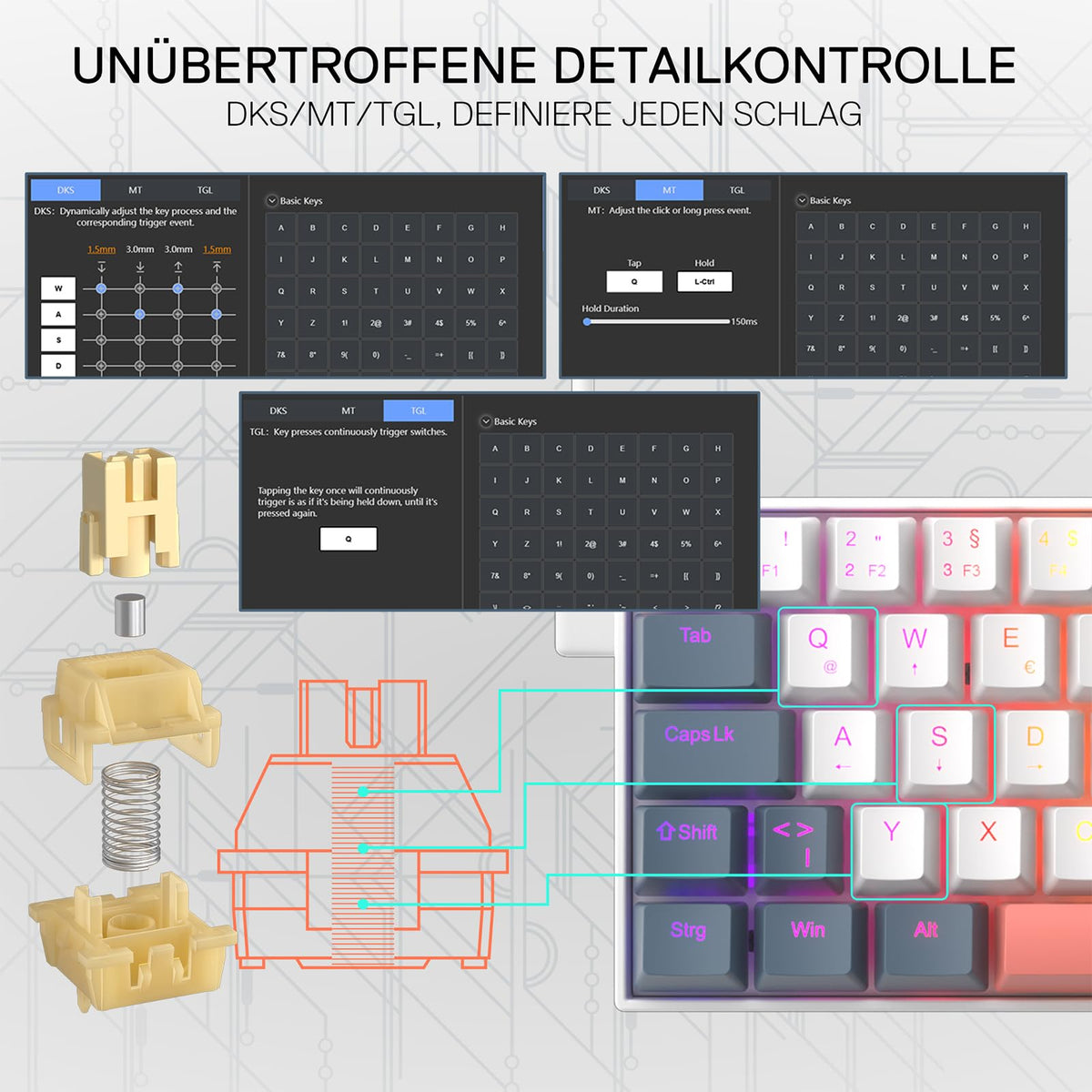 FIZZ K617 HE 60% Hall-Effekt Gaming-Tastatur QWERTZ, image 7 of 7