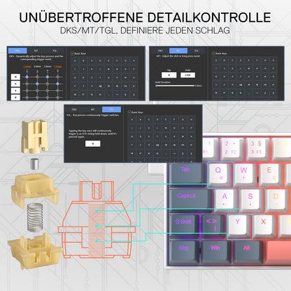 FIZZ K617 HE 60% Hall-Effekt Gaming-Tastatur QWERTZ - thumbnail 7