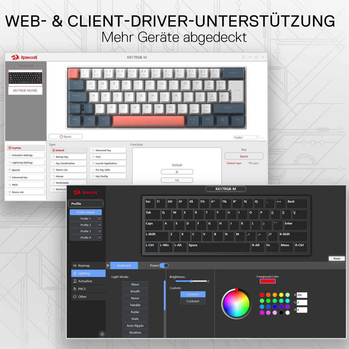 FIZZ K617 HE 60% Hall-Effekt Gaming-Tastatur QWERTZ, image 2 of 7