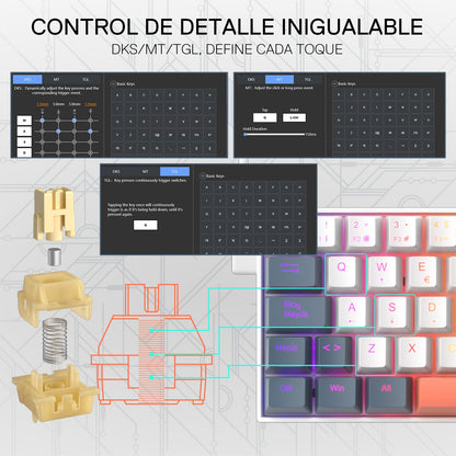 FIZZ K617 HE 60% Teclado Gaming Efecto Hall QWERTY - thumbnail 6