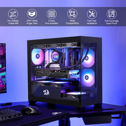 GRINDOR GC218M M-ATX Gaming PC Case - thumbnail 4