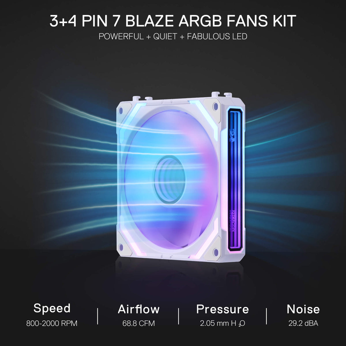 GCF012 Reverse 120mm ARGB PC Case Fan, image 11 of 16 - enlarged view
