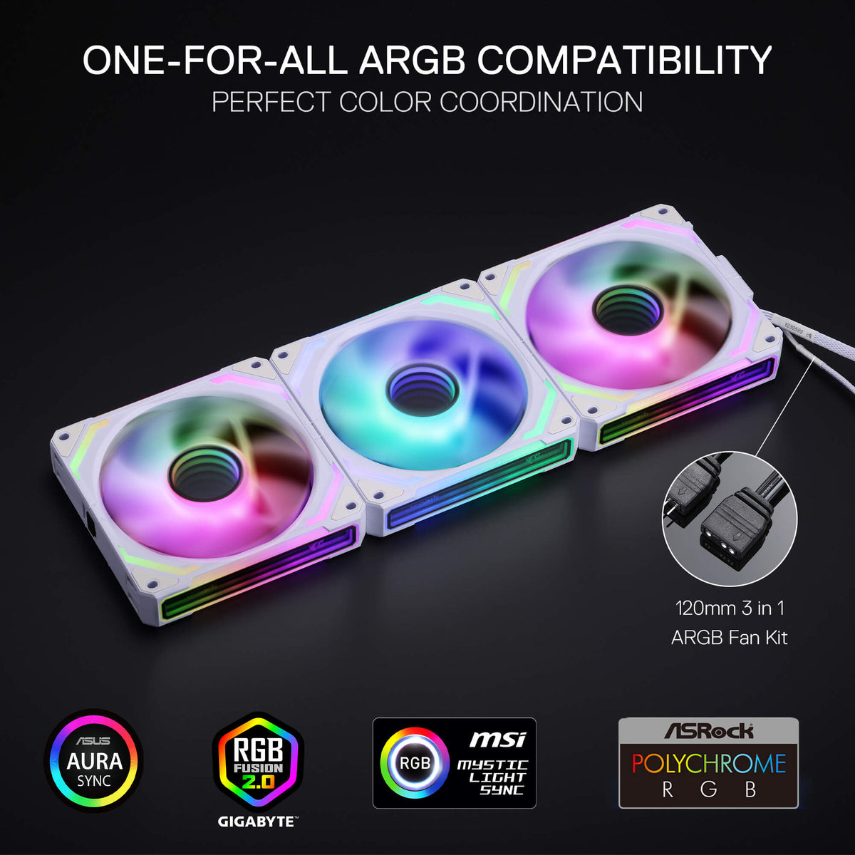 GCF012 Reverse 120mm ARGB PC Case Fan, image 12 of 15