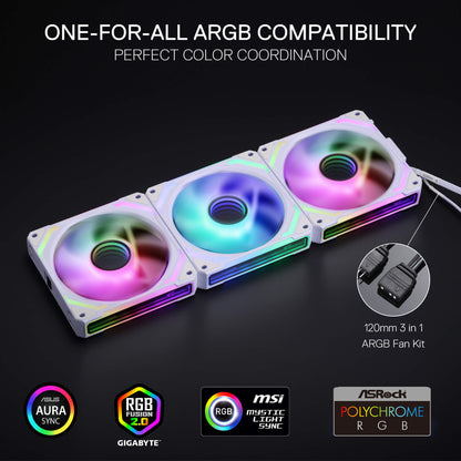 GCF012 Reverse 120mm ARGB PC Case Fan - thumbnail 13
