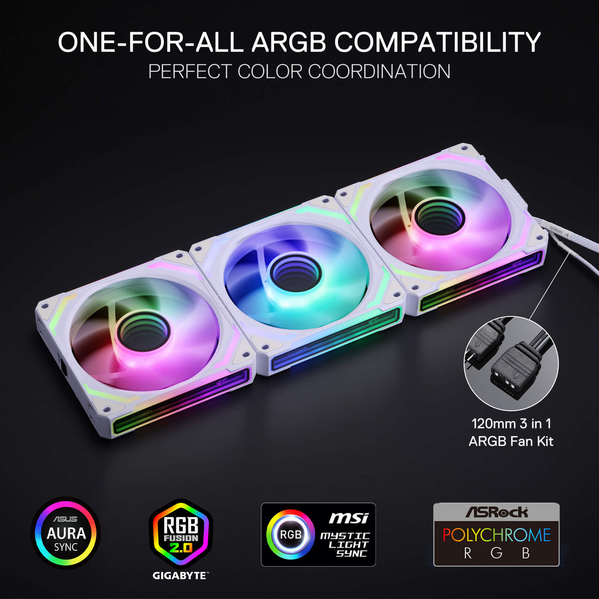 GCF012 Standard 120mm ARGB PC Case Fan, image 9 of 16