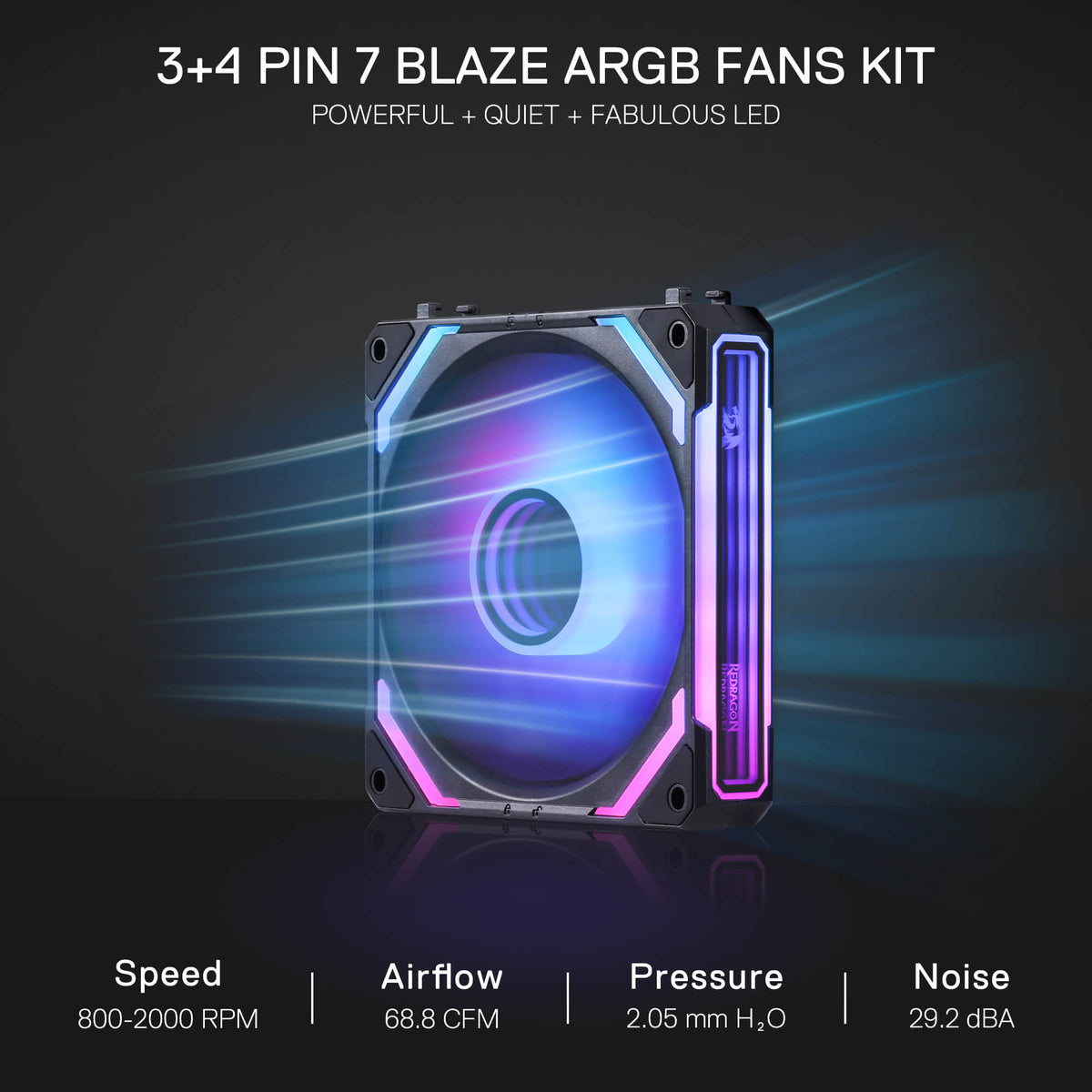 GCF012 Standard 120mm ARGB PC Case Fan, image 5 of 17 - enlarged view