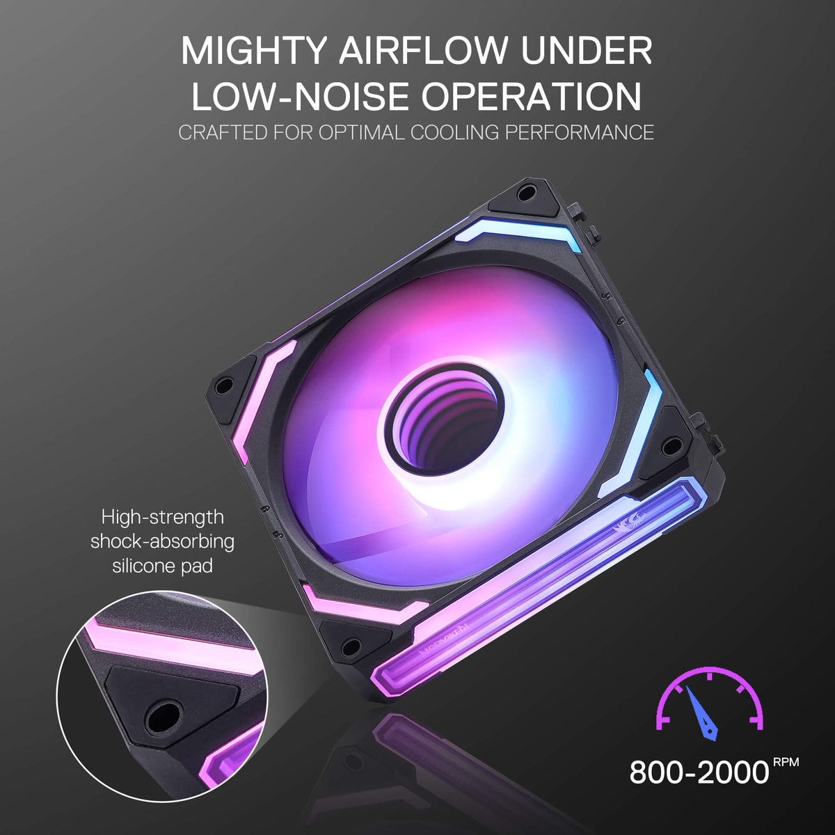 GCF012 Standard 120mm ARGB PC Case Fan, image 7 of 17 - enlarged view