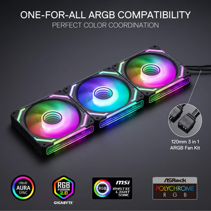 GCF012 Standard 120mm ARGB PC Case Fan - thumbnail 3